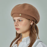 VA Oval-Metal Wool Beret  / Camel