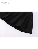 Lacey cotton shirring wrap mini skirt black