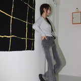 Honty Pastel U-Neck Round Cropped Knitwear