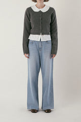 Basic round cardigan_charcoal