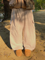 Fleece Wide-Slit Pants (3 Colors)
