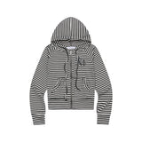 SAHARA LEOPARD CROSS STRIPE RAGLAN HOOD ZIP-UP (2Color)