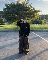 Drain Patch Work Shirt Jacket
