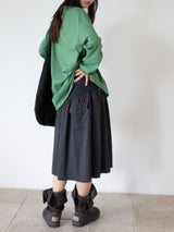 FLARE RIB SKIRT (CAHRCOAL)