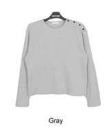 キアンワッフルボタンロングスリーブTシャツ