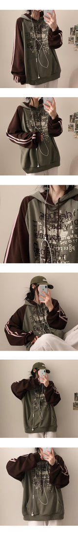 Gwyn Color Line Big Pocket Hoodie