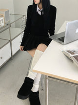 ベーシックVネックニット（4色）