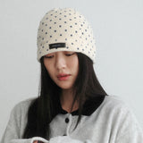 Mini Dot Fleece Beanie (cream)
