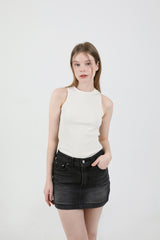レイヤードツイストTシャツノースリーブセット Beige