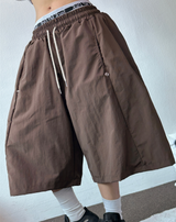 HIGH QUALITY💜SNAP NYLON BERMUDA PANTS 💚🤍🤎🖤6COLOR
