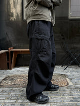Slav pintuck cargo banding pants