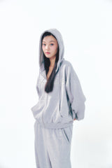 Pearl Hoodie Zip-Up Gray