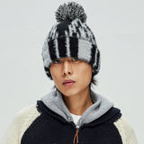 navajo pattern beanie black