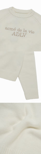 25FW WOMAN BASIC LOGO KNIT IVORY