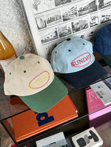 ASCLO SUNDAYSバイカラーデニムボールキャップ (4color)