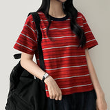ロビンカラーストライプダンガラ半袖Tシャツ