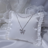 [(G)I-DLE Shuhua Necklace] ミスティックバタフラインレイヤードネックレス - Silver color