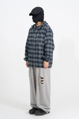Kio Blended Check Hooded Shirt