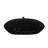 VARZAR Cursive Logo Wool Beret / Black