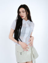 PLEATES WRAP SKIRT [IVORY]