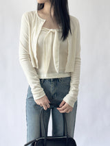 Cervi Sleeveless Button Long Sleeve Cardigan Set