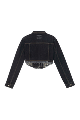 DIAGONAL CROP DENIM JACKET