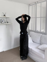 Troye Strap Point Semi-Formal Wide Long Pants (3 Colors)