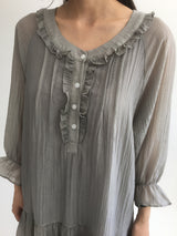 Hibbi neck frill dress (2color)