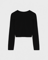 [B-BASIC] ベーシックコットンモーダル長袖Tシャツ - クロップ