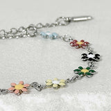 ss-Daisy flower motive array bracelet_multi