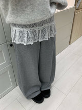 フランボアファーサイドピンタックスナップワイドパンツ