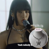プリンセスバタフライチェーンセミチョーカーネックレス