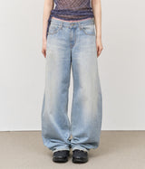 (W) Lace Sagging Denim