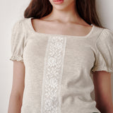 レースパフTシャツ (Grey)