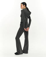 Patch Slim Hoodie _ Dark Grey