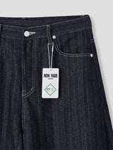HERRINGBONE NONFADE BALLOON JEANS