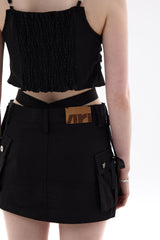  UNBALANCE CAGO SKIRT PANTS / BLACK