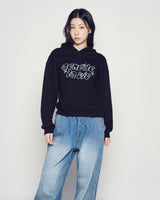 25FW WOMAN TWINKLE CROP HOODIE BLACK