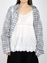 (UNISEX)エアリーコットンチェックシャツ(3colors)