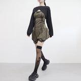 fuzzy corset lace dress