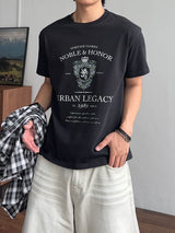 スリムレトロスクリプト半袖Tシャツ (3color) (No.963)