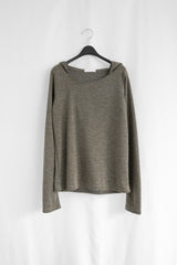 カッティングショルダーアンバールフードトップ(3colors)