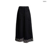 (2color) チェック ボタン ロールアップ ワイド パンツ