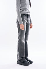 スレートインシジョンフレアデニムパンツ