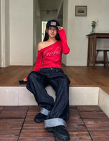 Pose Hip Pocket Non-Fade Roll-Up Denim Pants