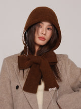 Hand-Stitched Decor Knit Balaclava Beanie