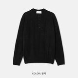 フリンジヘンリーネックニットセーター (3 Colors)