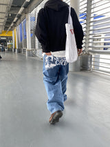 No.1179 SC printing wide denim PT