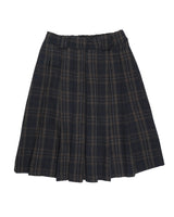  CHECK LOOP PLEATS SKIRT