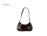Buckle Leather Eyelet Daily Shoulder Bag